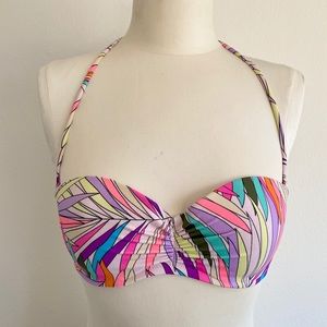 Victoria’s Secret Neon Palm Bandeau Bikini Top